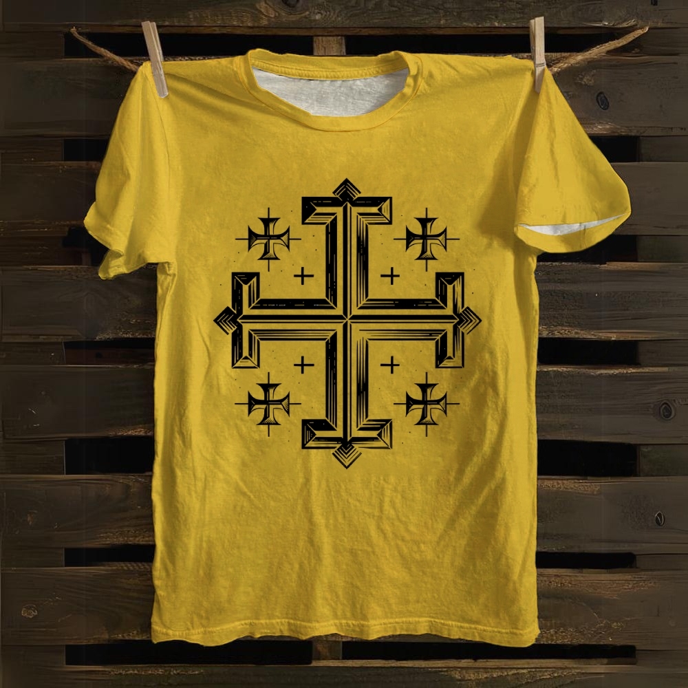 Kingdom of Jerusalem cross Cotton T-shirt 