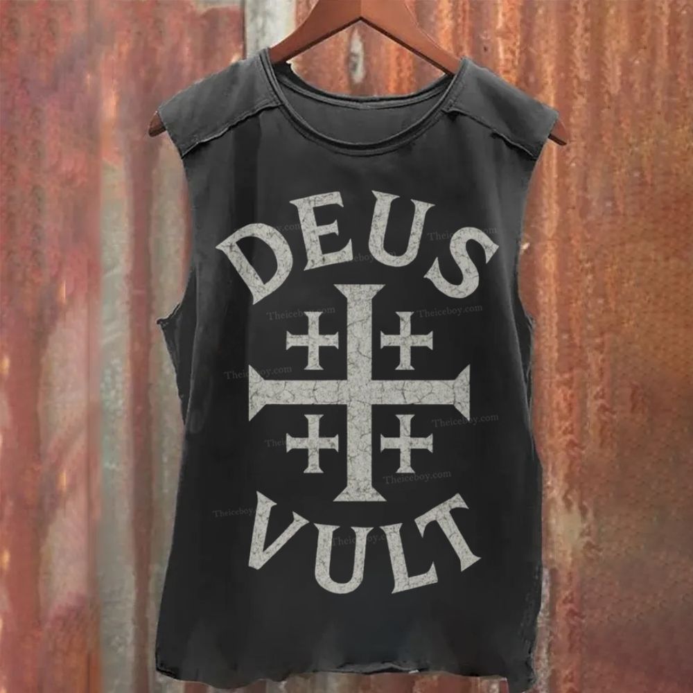 Deus Vult Vintage Washed Tank Top