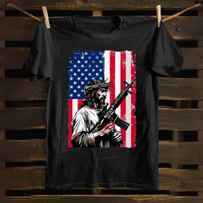 Jesus Protects America Cotton T-shirt