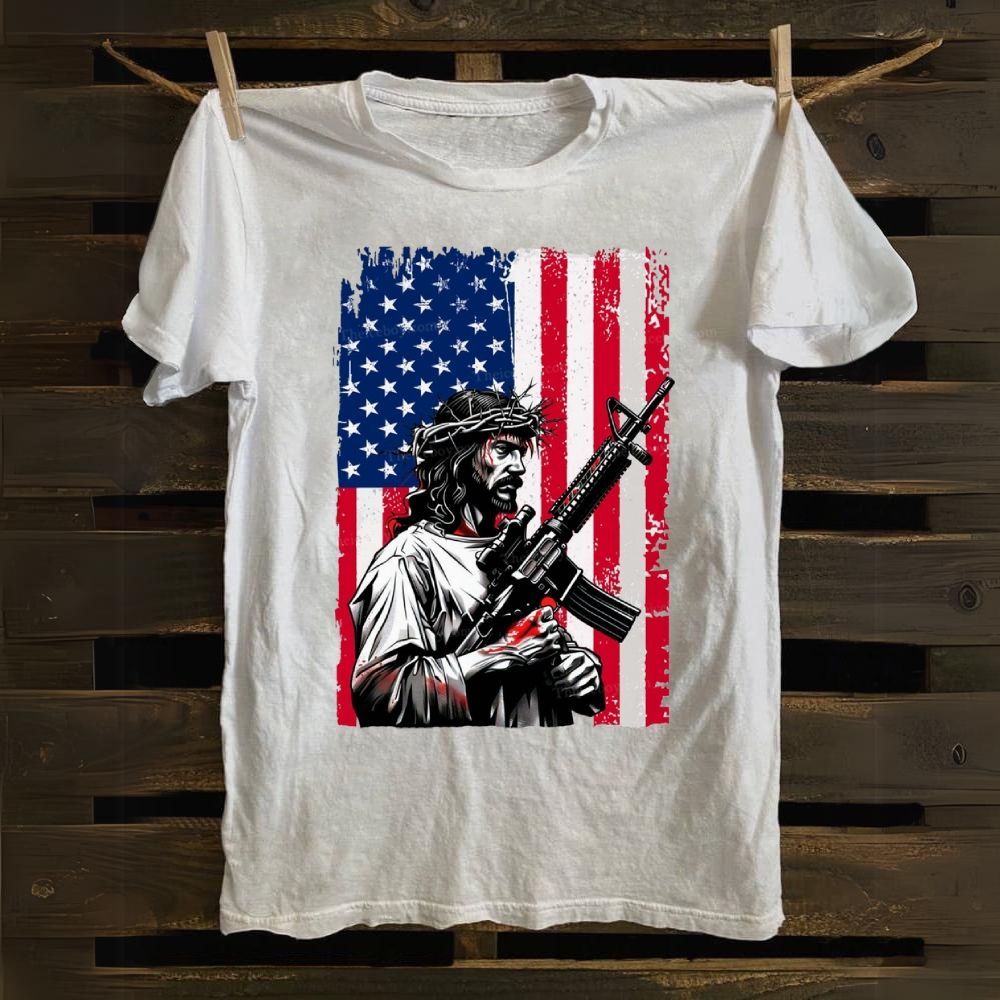 Jesus Protects America Cotton T-shirt