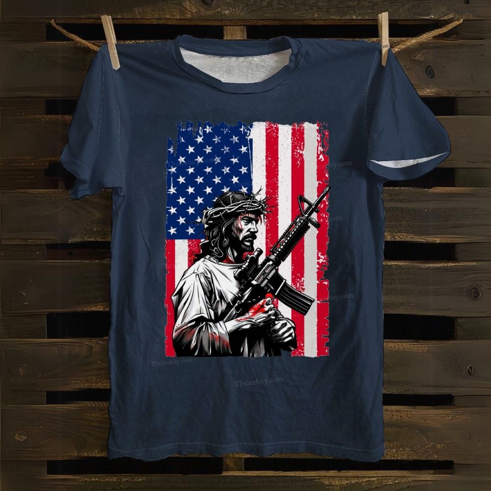 Jesus Protects America Cotton T-shirt