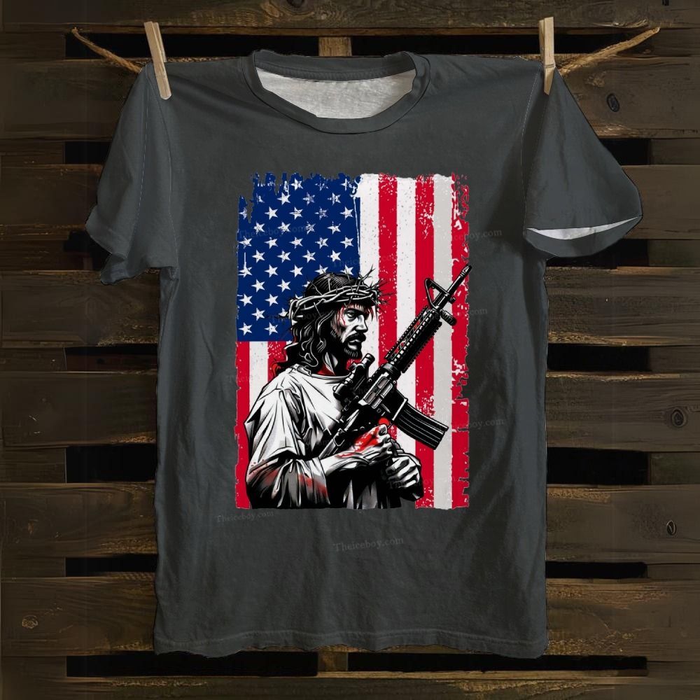 Jesus Protects America Cotton T-shirt