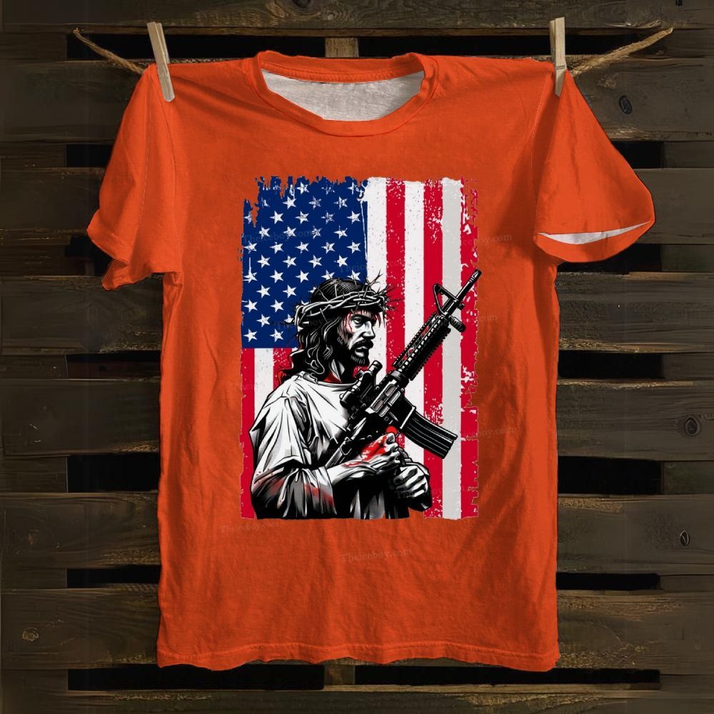 Jesus Protects America Cotton T-shirt