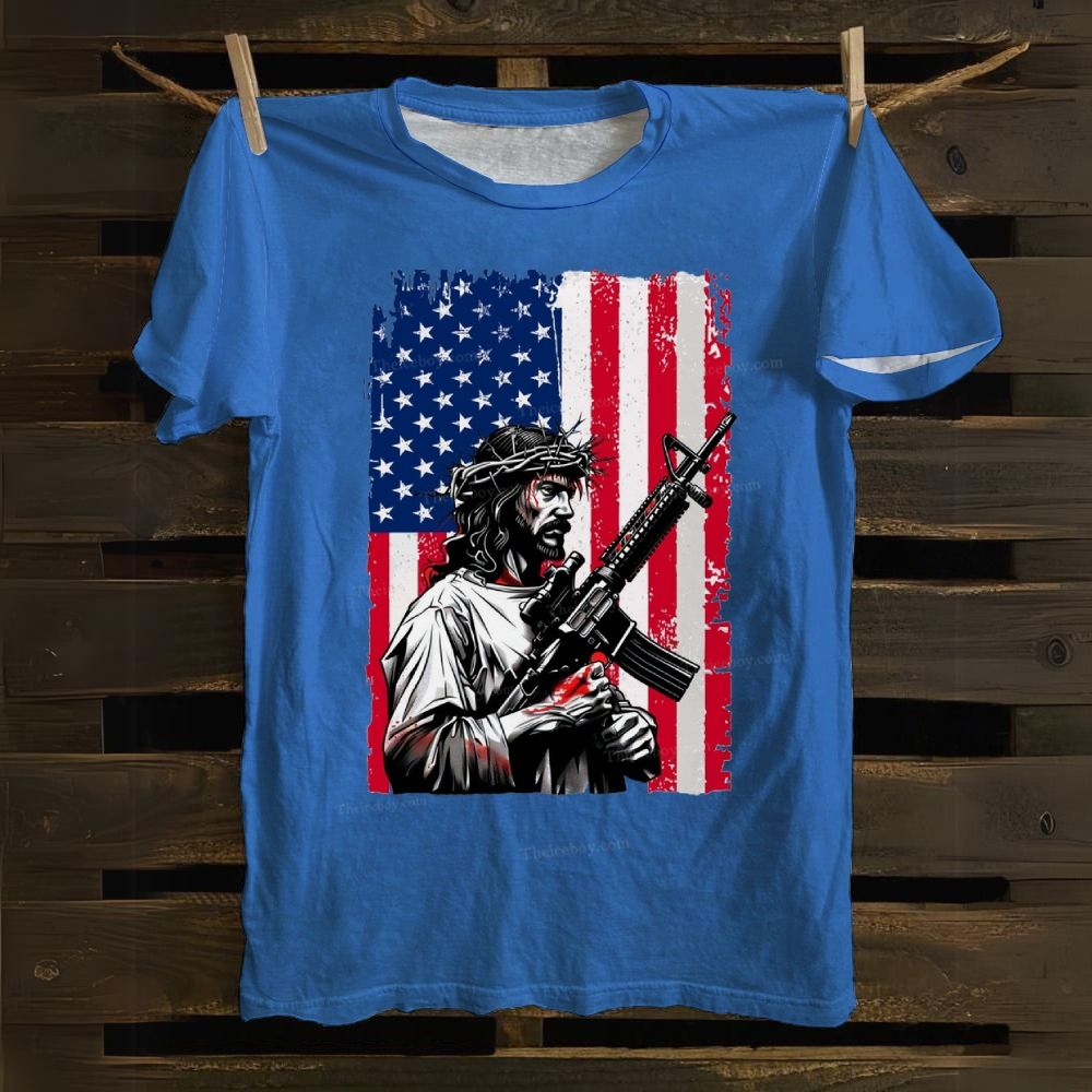 Jesus Protects America Cotton T-shirt