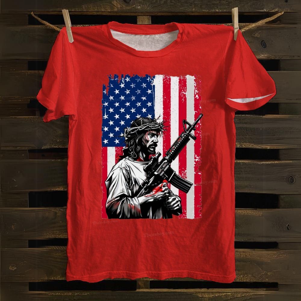 Jesus Protects America Cotton T-shirt