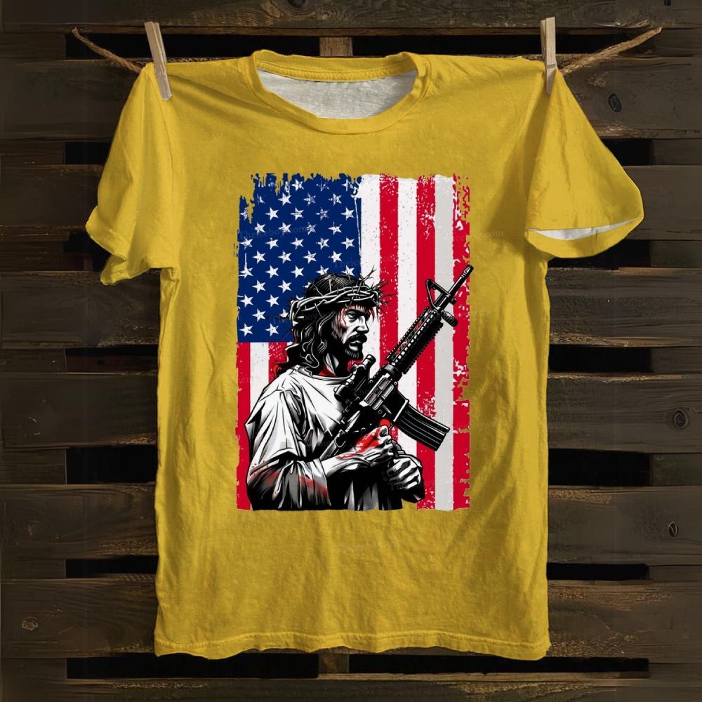 Jesus Protects America Cotton T-shirt