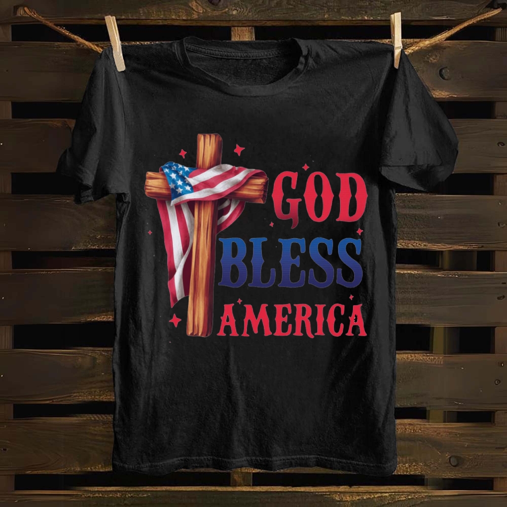 God Bless America Cotton T-shirt
