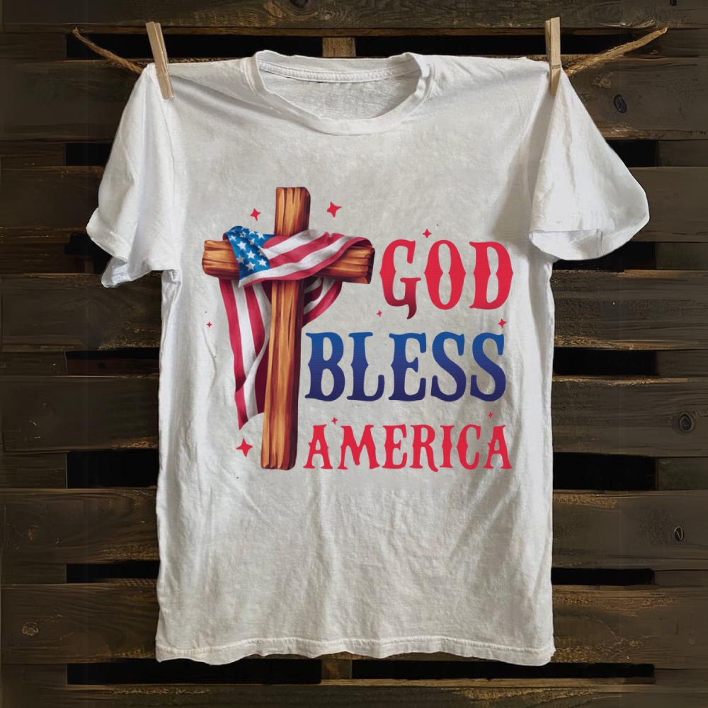 God Bless America Cotton T-shirt