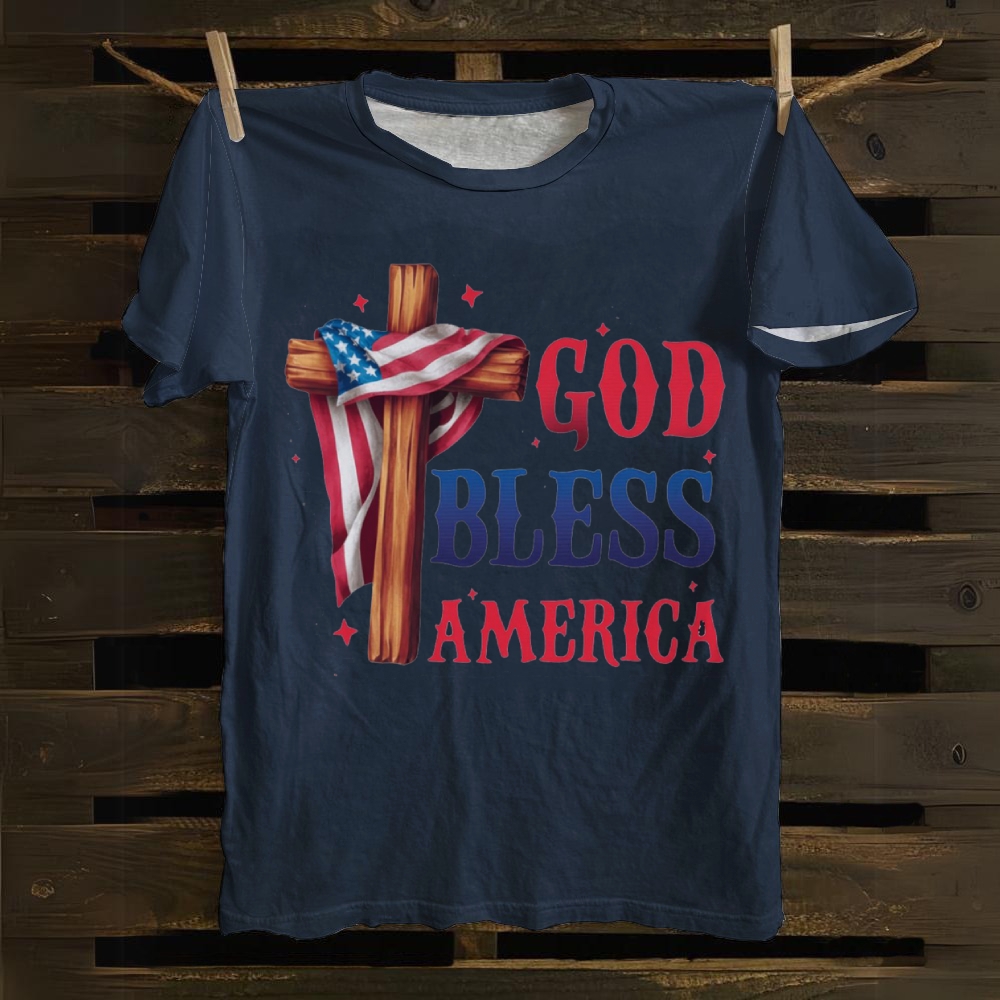 God Bless America Cotton T-shirt