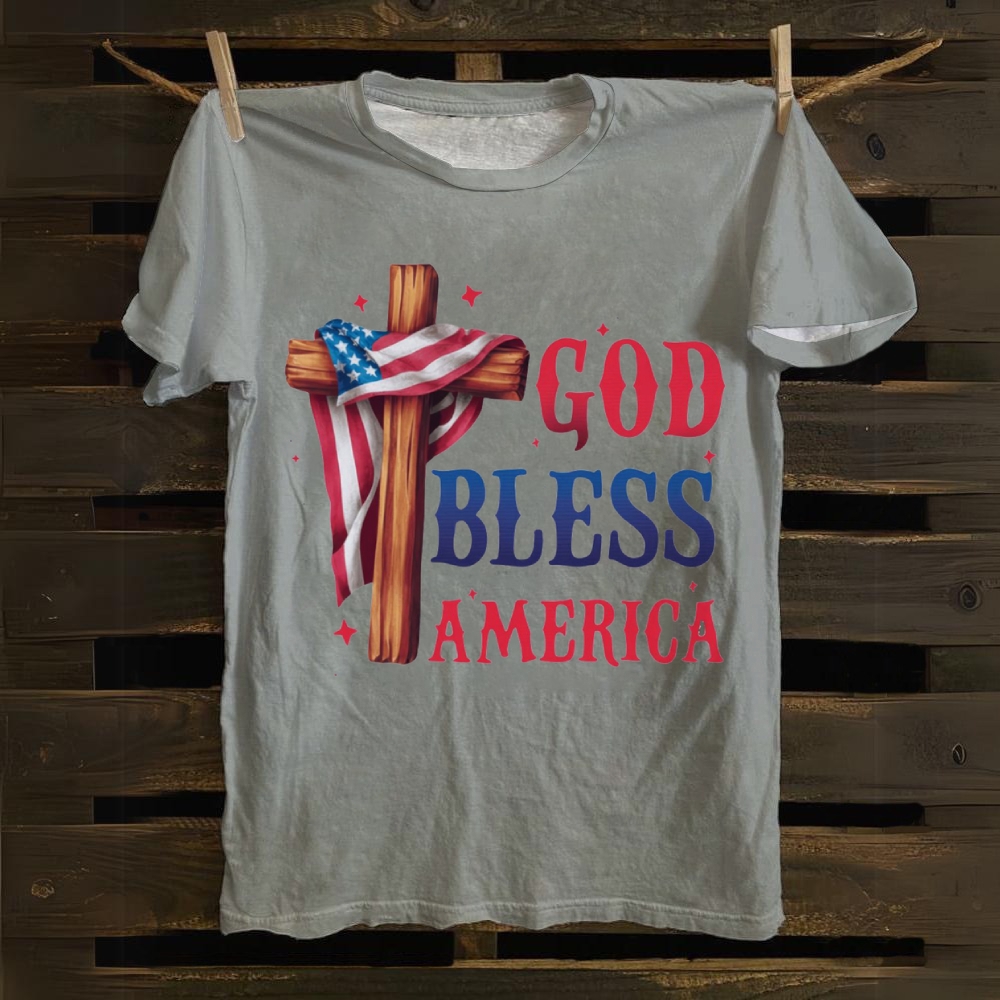 God Bless America Cotton T-shirt