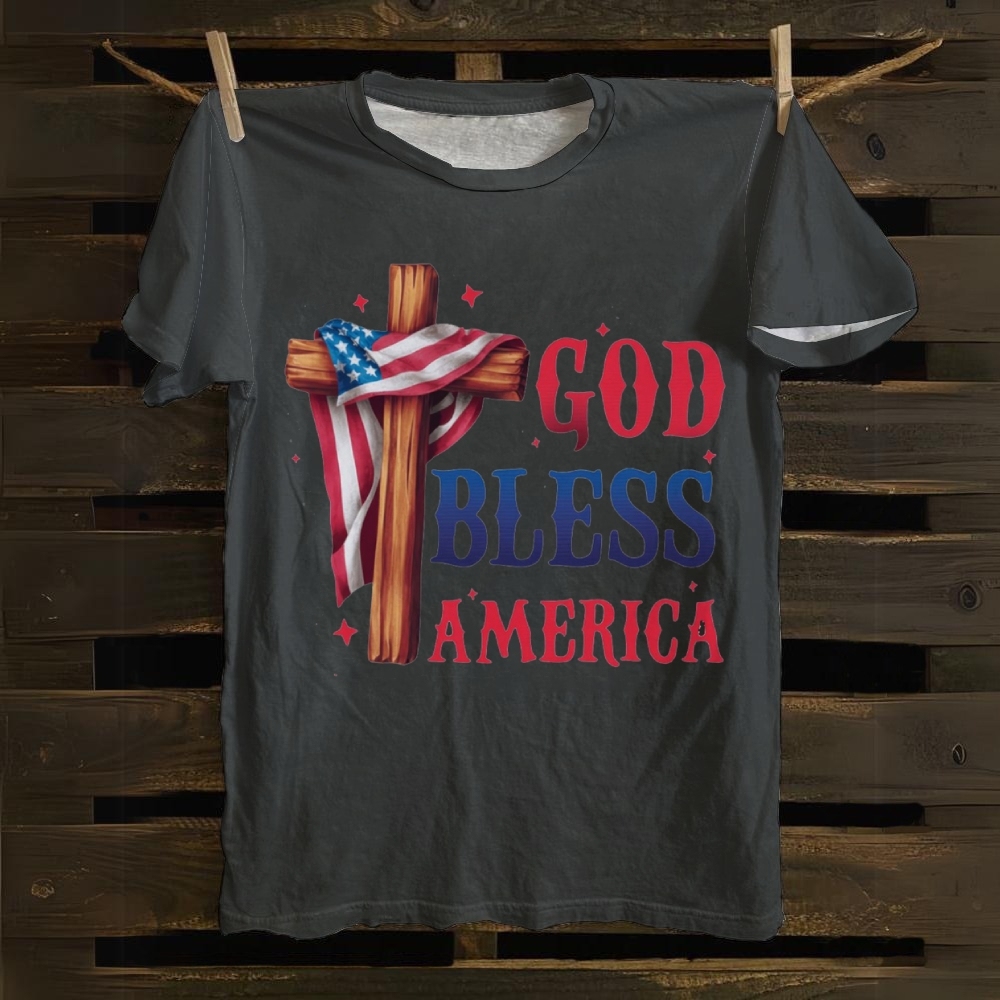 God Bless America Cotton T-shirt