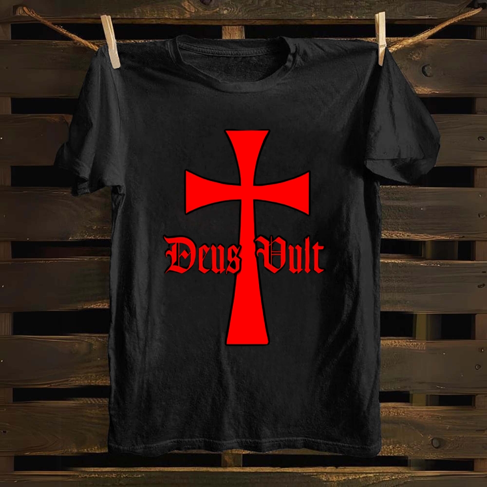 Deus Vult Knights Templar Cross Cotton T-shirt