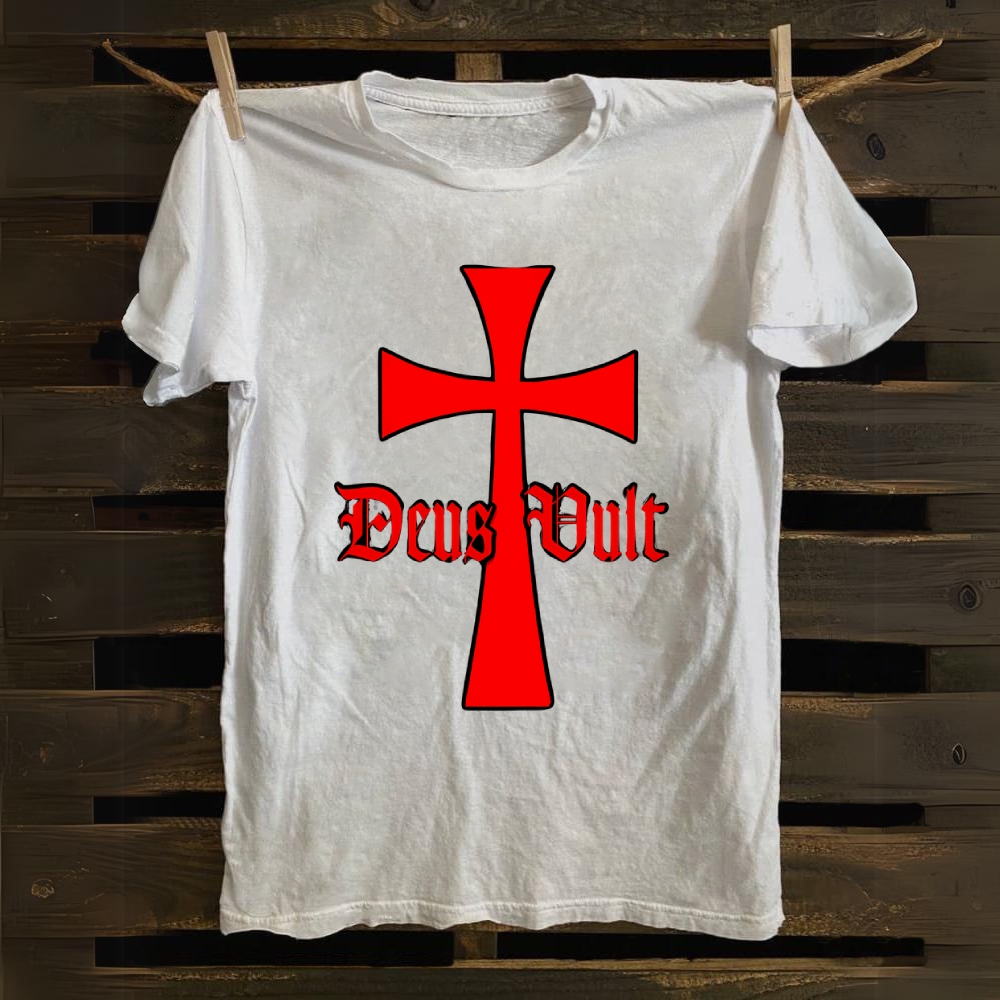 Deus Vult Knights Templar Cross Cotton T-shirt