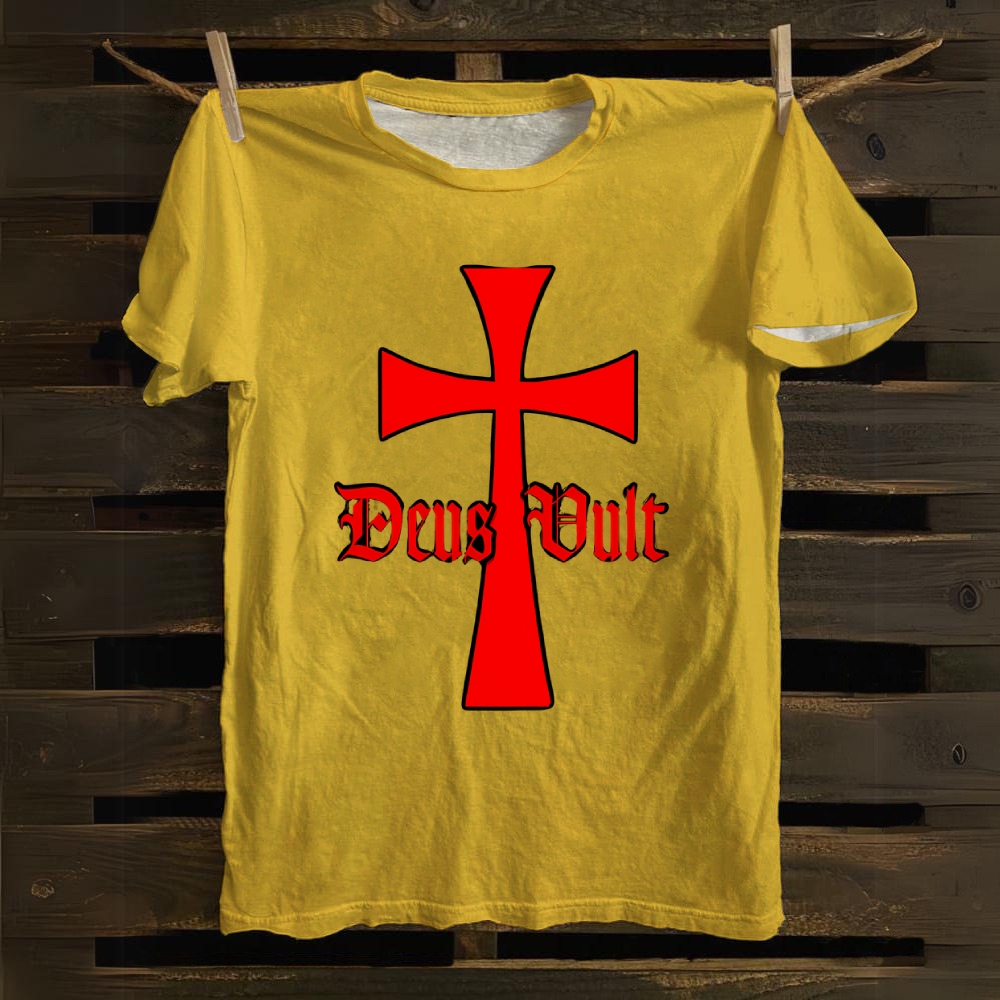 Deus Vult Knights Templar Cross Cotton T-shirt