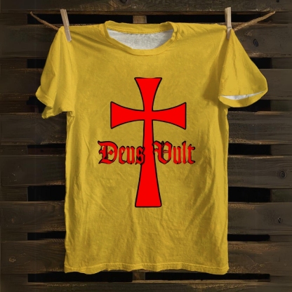 Deus Vult Knights Templar Cross Cotton T-shirt
