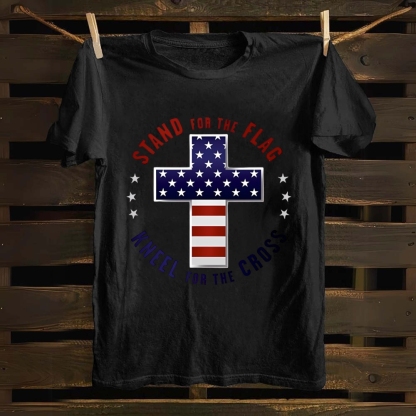 Stand For The Flag Kneel For The Cross Cotton T-shirt