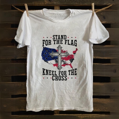 Stand For The Flag Kneel For The Cross Cotton T-shirt