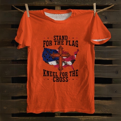 Stand For The Flag Kneel For The Cross Cotton T-shirt