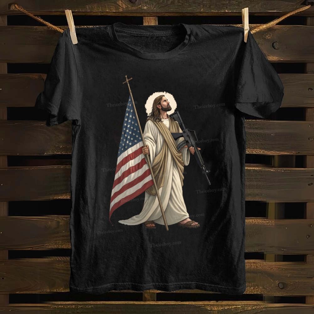 Jesus Protects America Cotton T-shirt