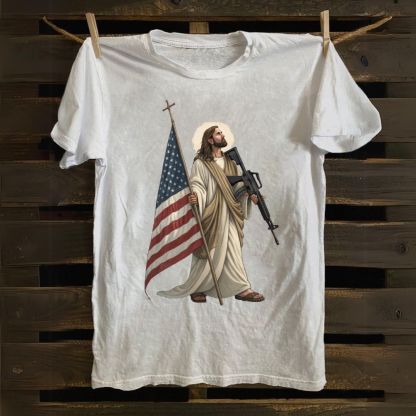 Jesus Protects America Cotton T-shirt