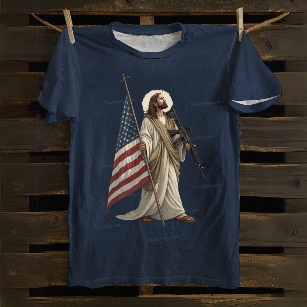Jesus Protects America Cotton T-shirt