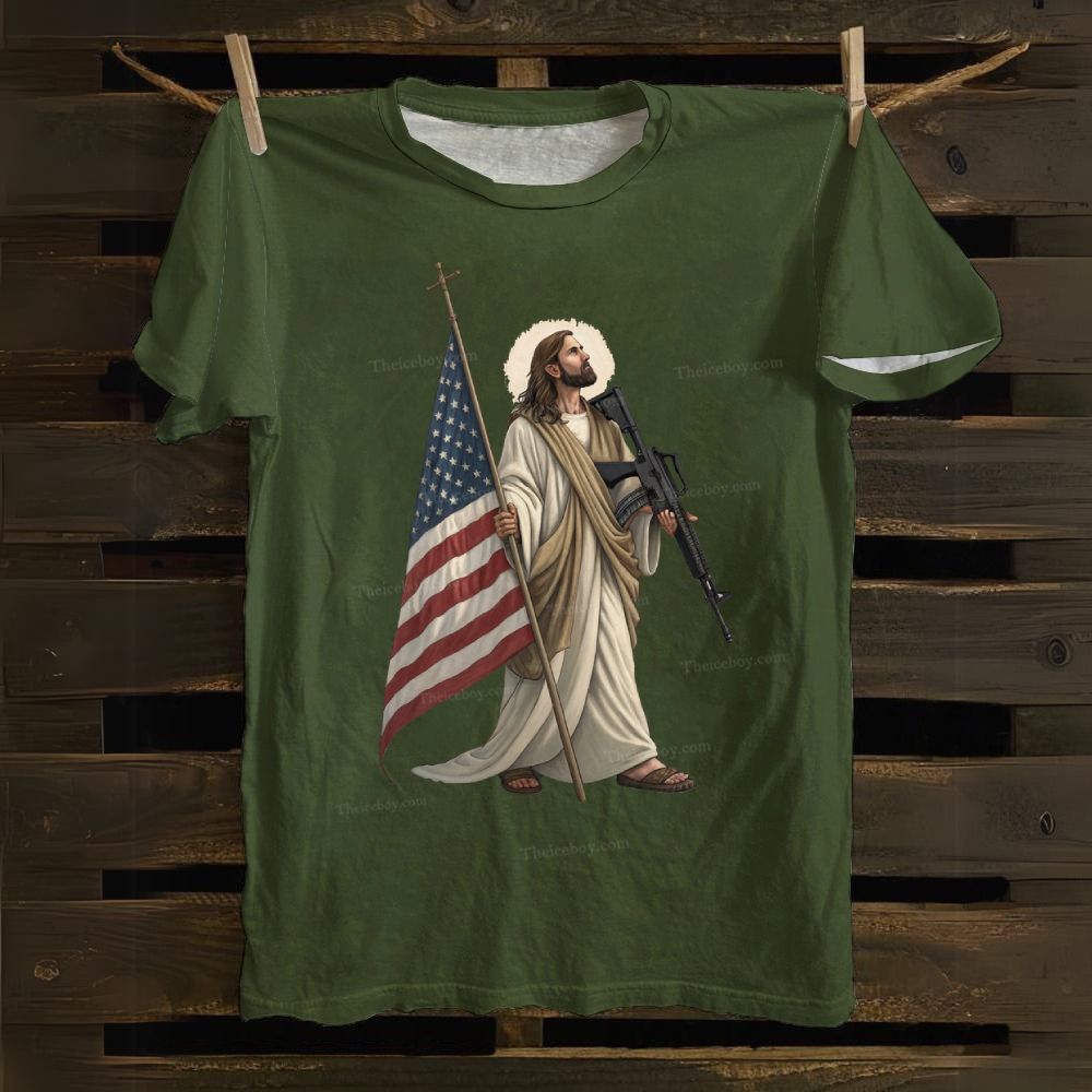 Jesus Protects America Cotton T-shirt