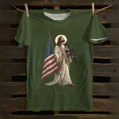 Jesus Protects America Cotton T-shirt
