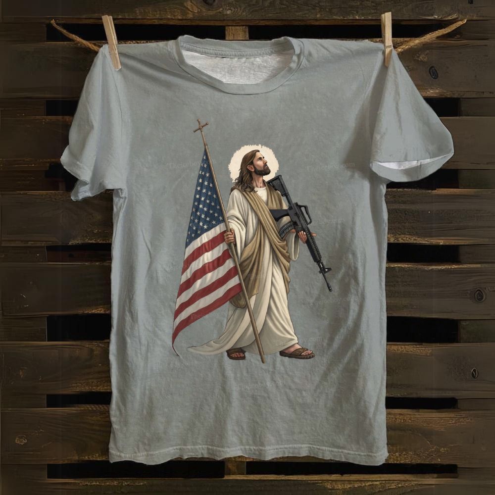 Jesus Protects America Cotton T-shirt
