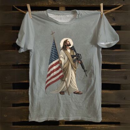 Jesus Protects America Cotton T-shirt