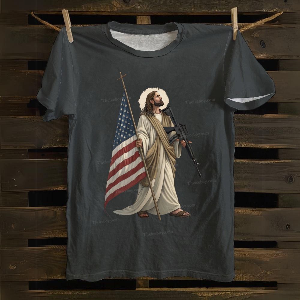 Jesus Protects America Cotton T-shirt