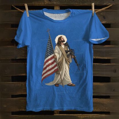 Jesus Protects America Cotton T-shirt