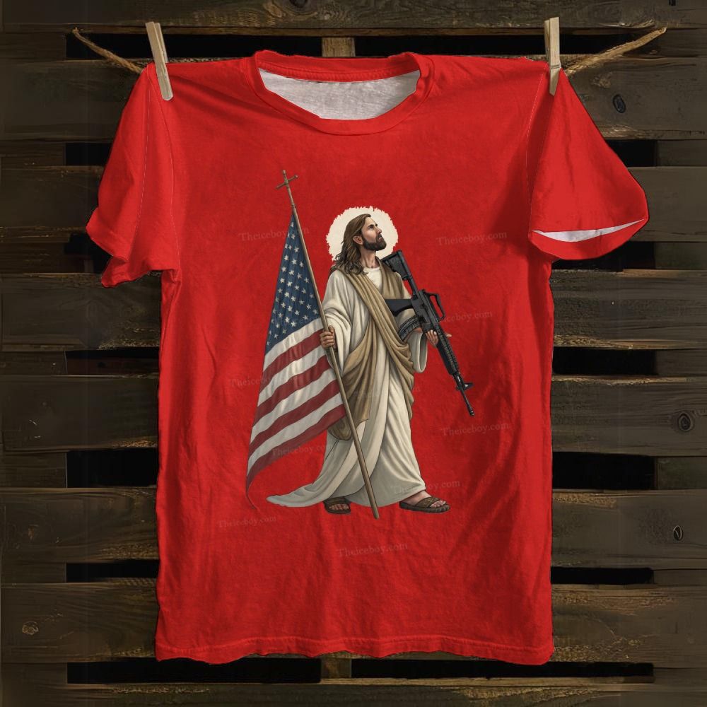 Jesus Protects America Cotton T-shirt