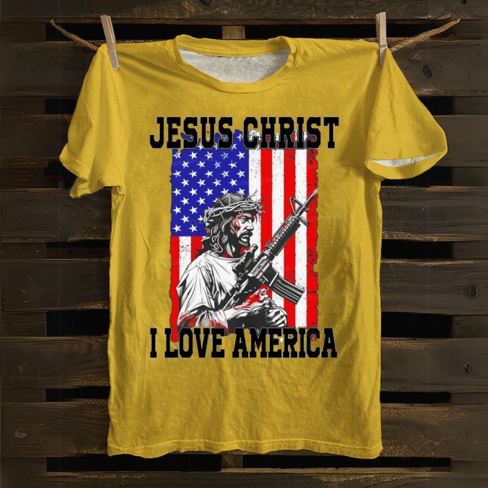 Jesus Christ I Love America Cotton T-shirt