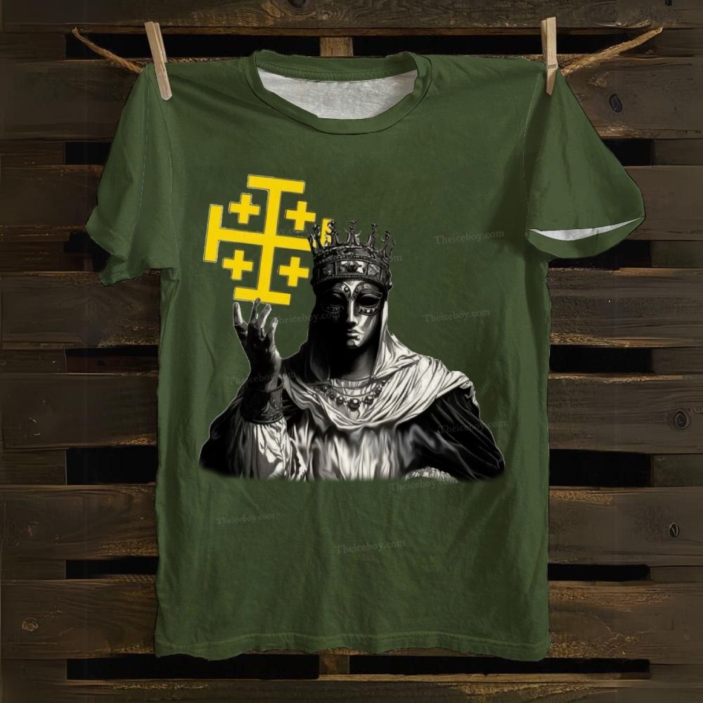 Jerusalem Cross Symbol Casual Cotton T-shirt