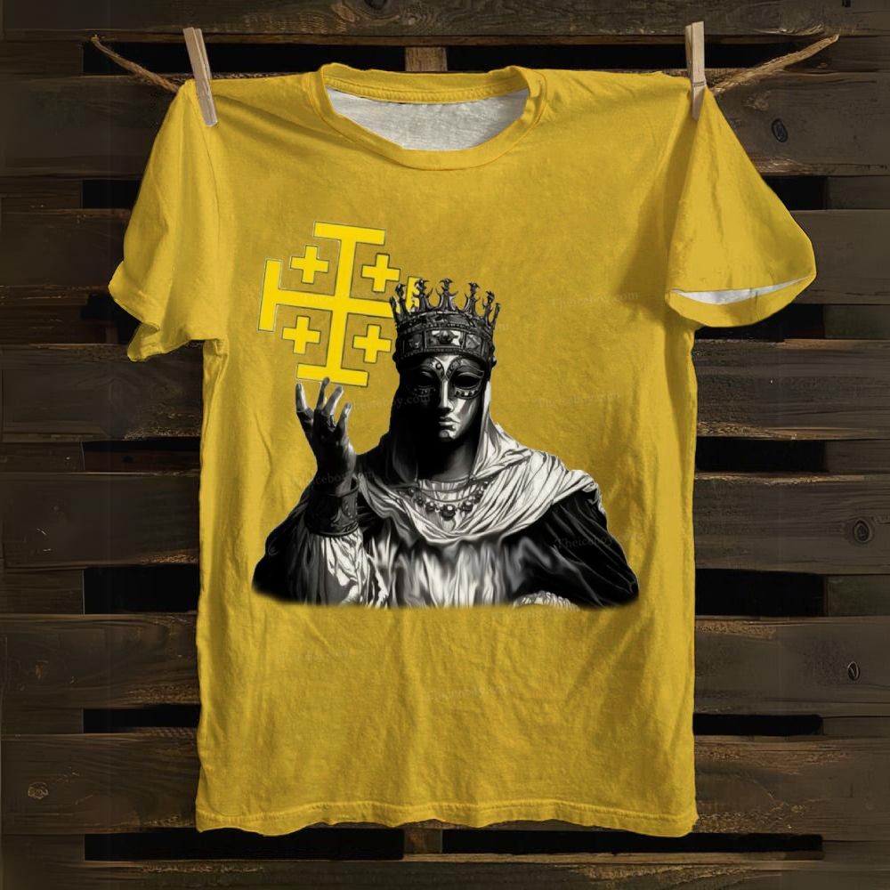 Jerusalem Cross Symbol Casual Cotton T-shirt
