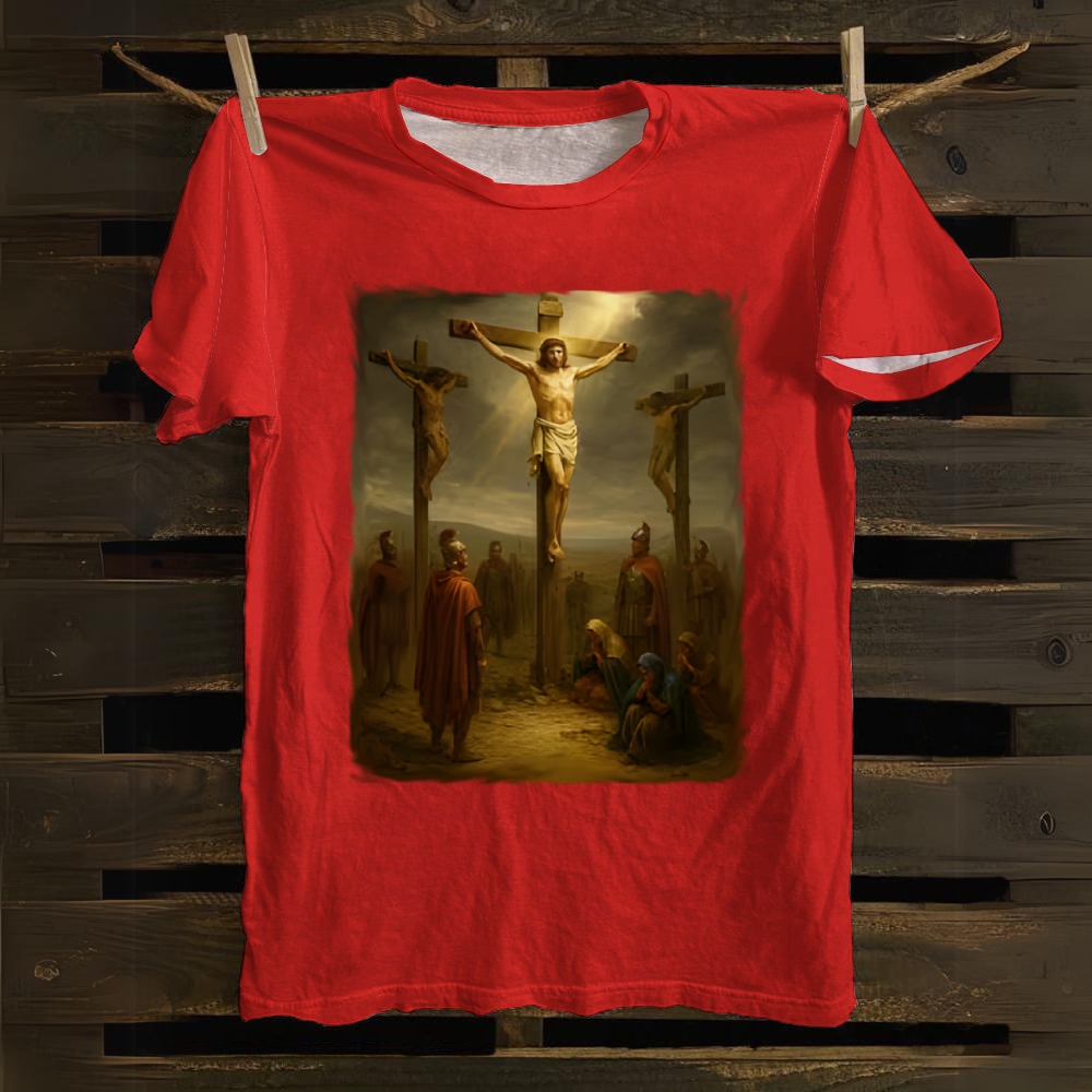 Jesus Walked The Path Of Suffering For Us Cotton T-shirt