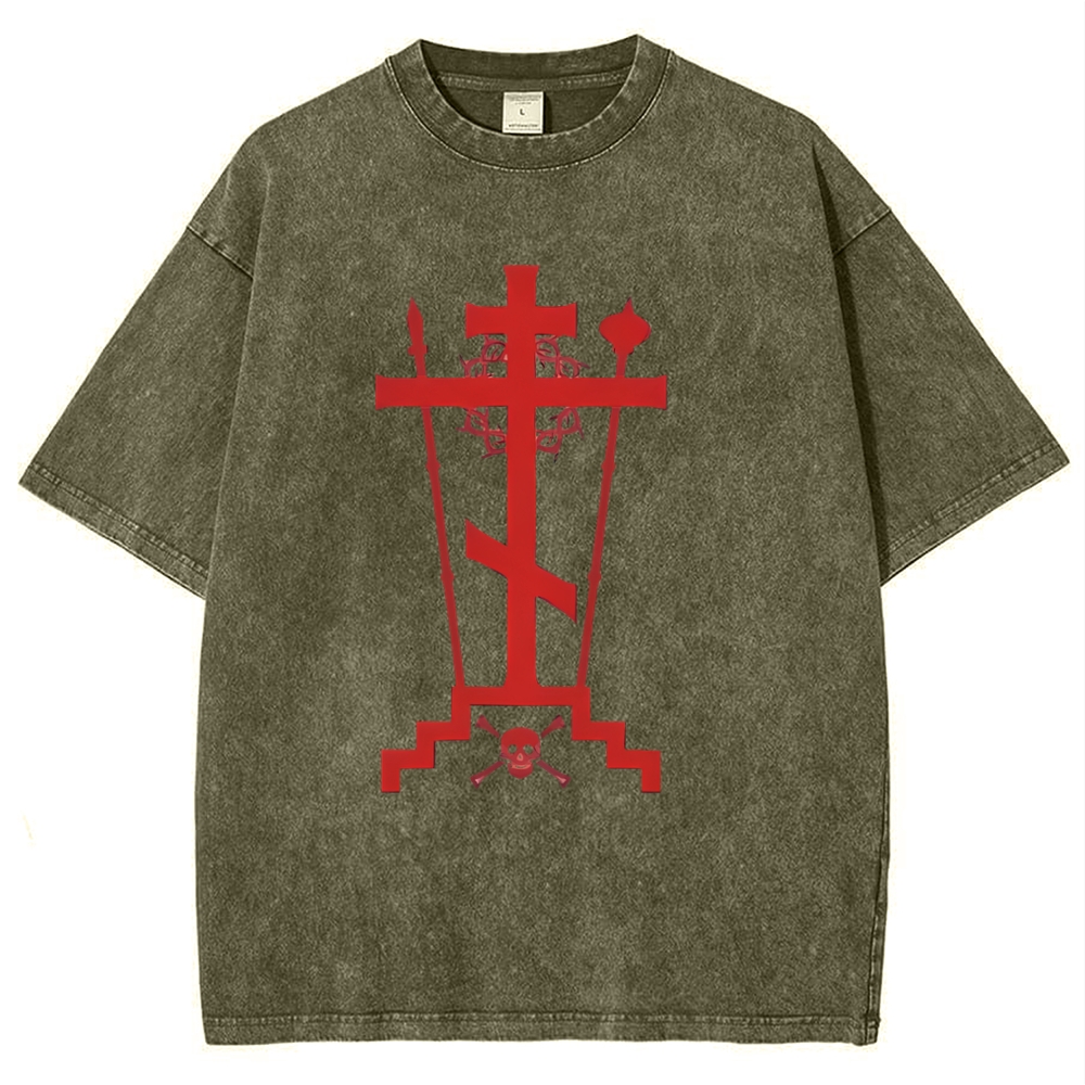 Orthodox Schema Cross Snowflake Vintage Cotton T-Shirt