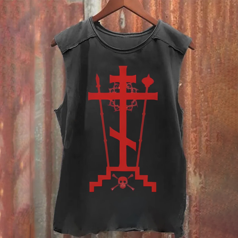 Orthodox Schema Cross Washed Tank Top