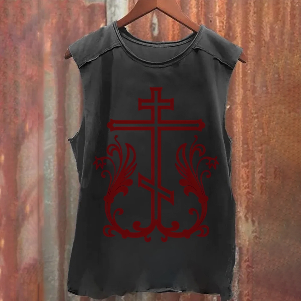 Orthodox Cross Washed Tank Top
