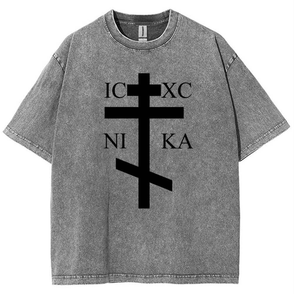 IC XC NI KA& Faith † Snowflake Vintage Cotton T-Shirt