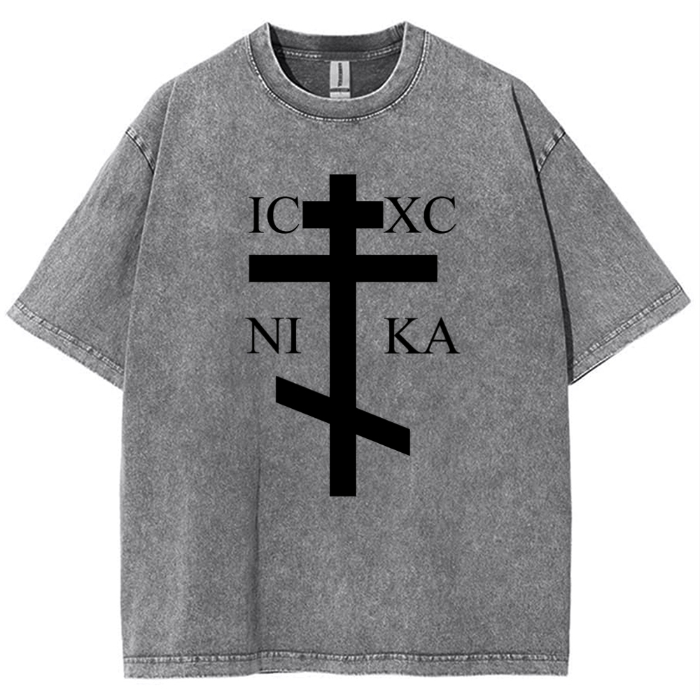 IC XC NI KA& Faith † Snowflake Vintage Cotton T-Shirt