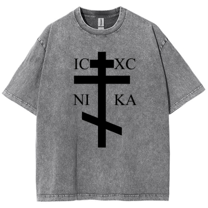 IC XC NI KA& Faith † Snowflake Vintage Cotton T-Shirt