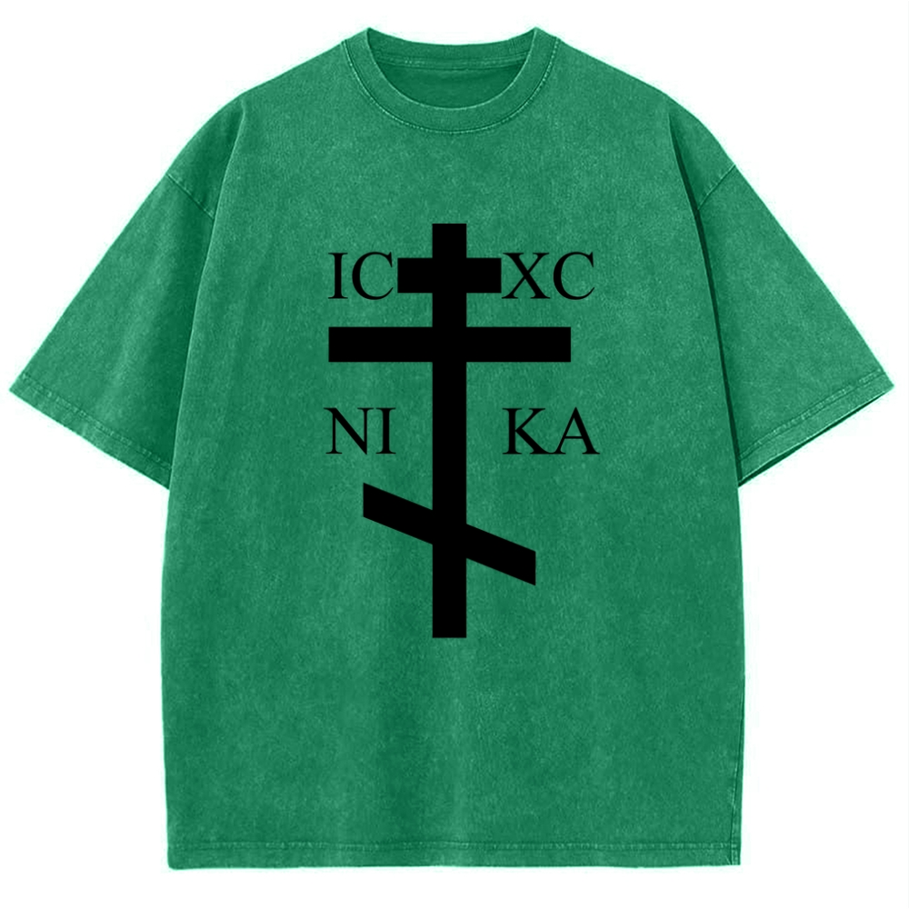 IC XC NI KA& Faith † Snowflake Vintage Cotton T-Shirt