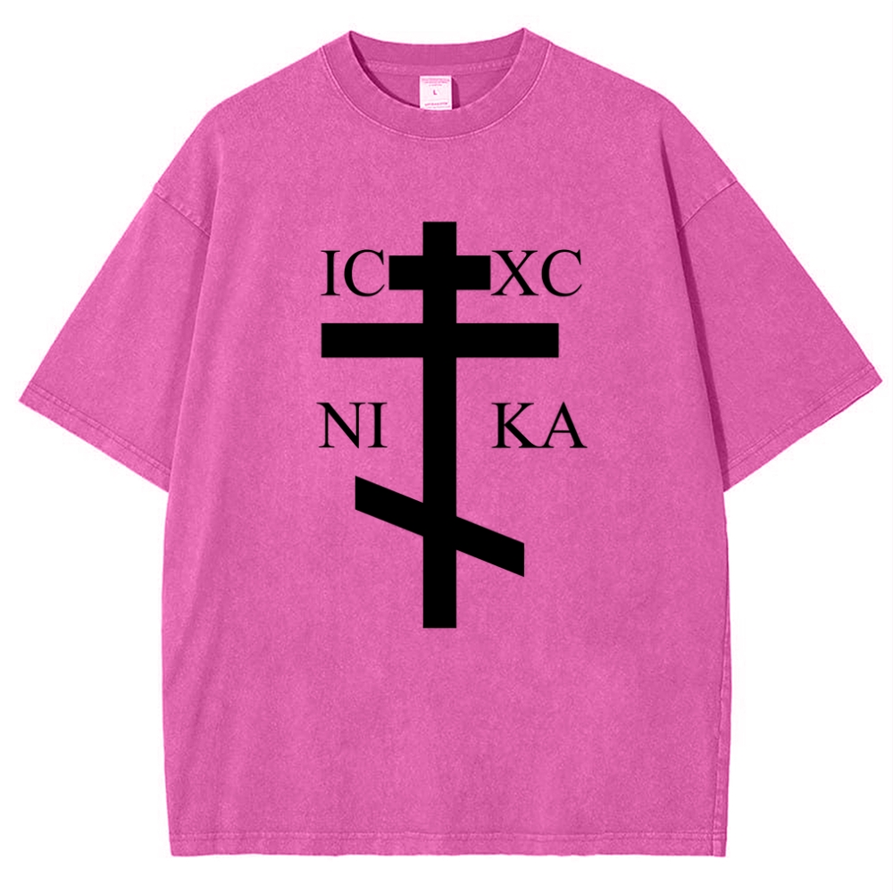 IC XC NI KA& Faith † Snowflake Vintage Cotton T-Shirt