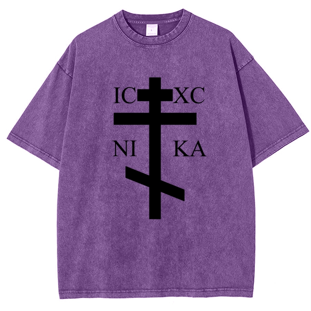 IC XC NI KA& Faith † Snowflake Vintage Cotton T-Shirt