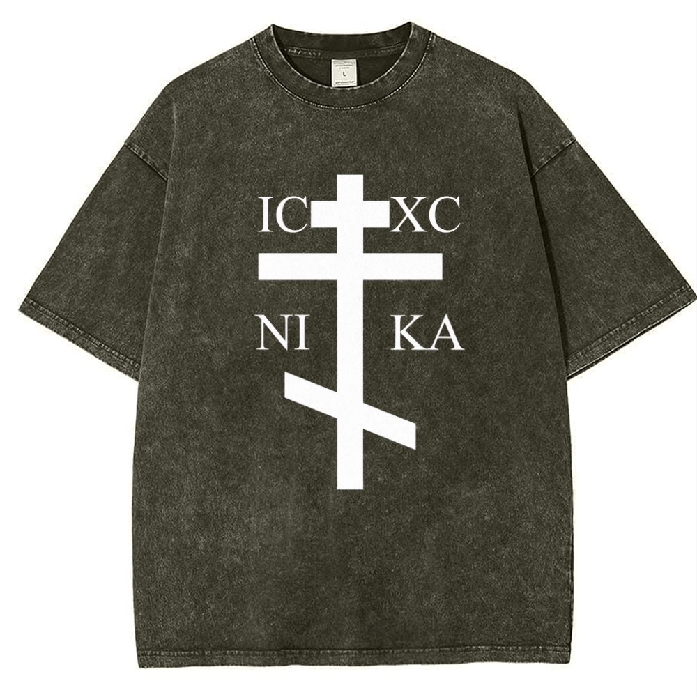 IC XC NI KA& Faith † Snowflake Vintage Cotton T-Shirt