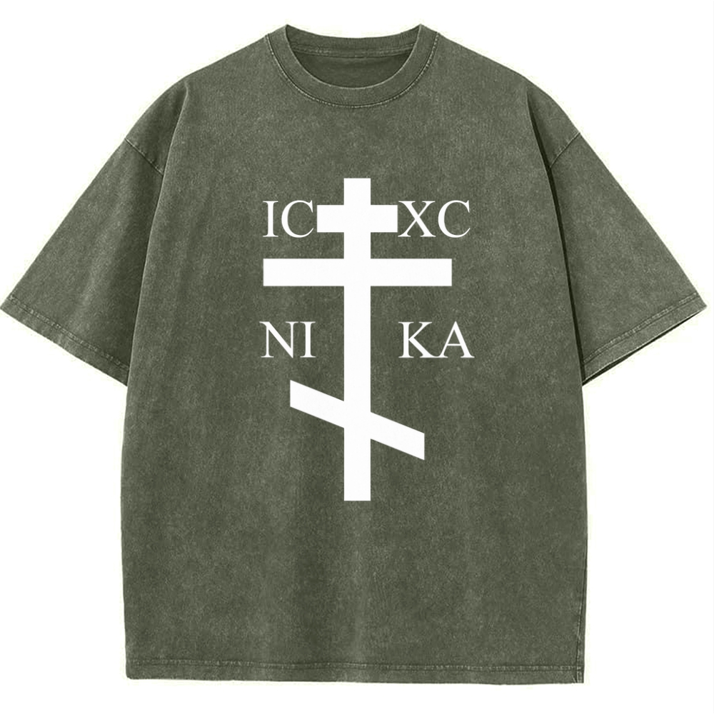 IC XC NI KA& Faith † Snowflake Vintage Cotton T-Shirt