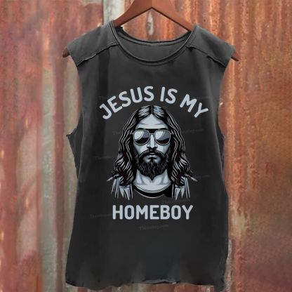 Jesus Is My Homeboy Washed Tank Top