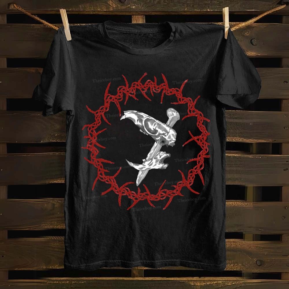 Rat Skull of Thorns Cotton T-shirt