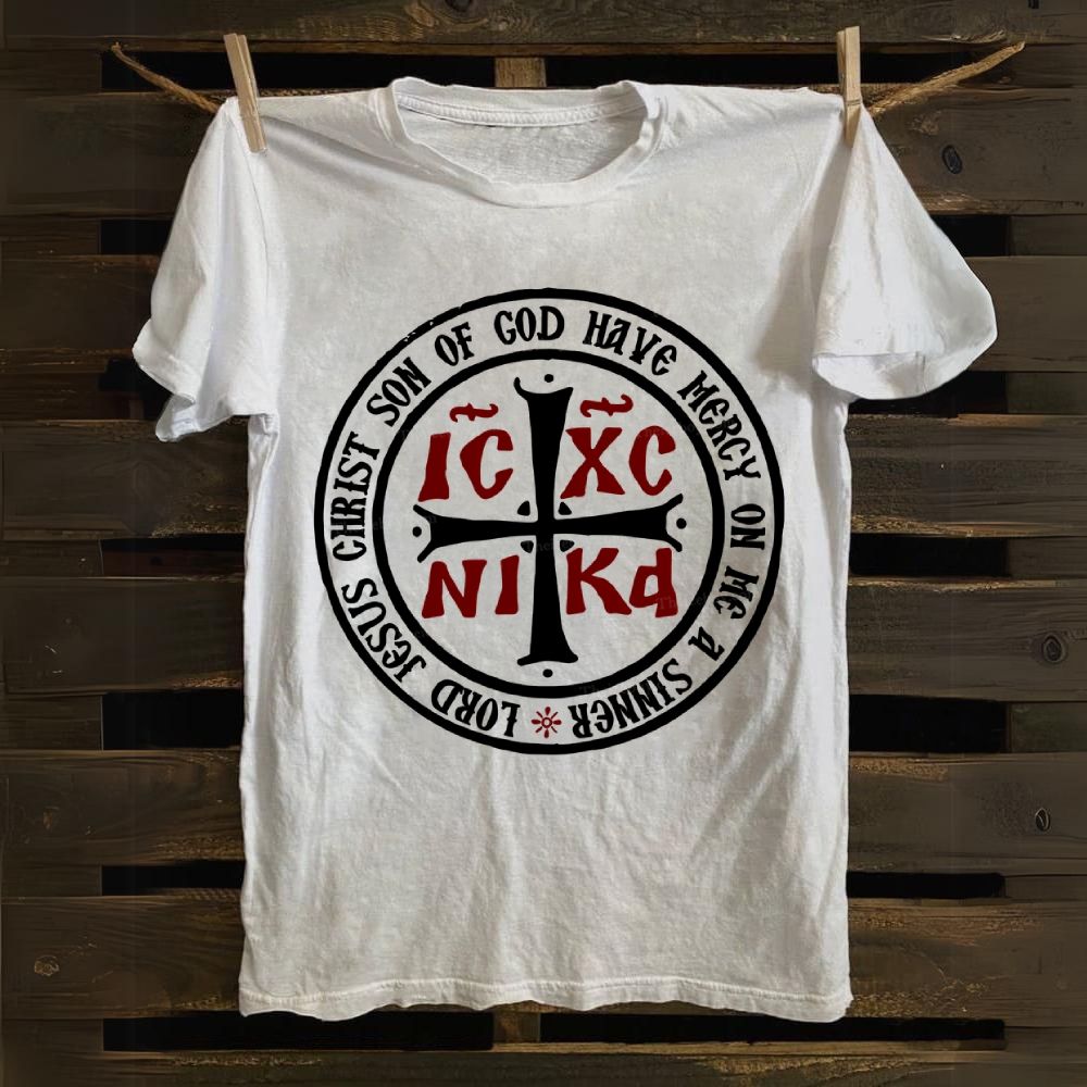 Lord Jesus Christ Son Of God Have Me A IC XC On Me a Sinner Cotton T-shirt